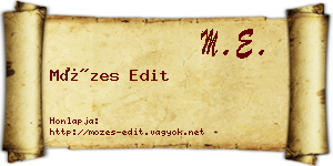 Mózes Edit névjegykártya