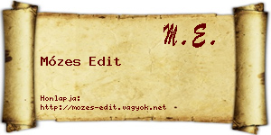 Mózes Edit névjegykártya