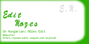 edit mozes business card